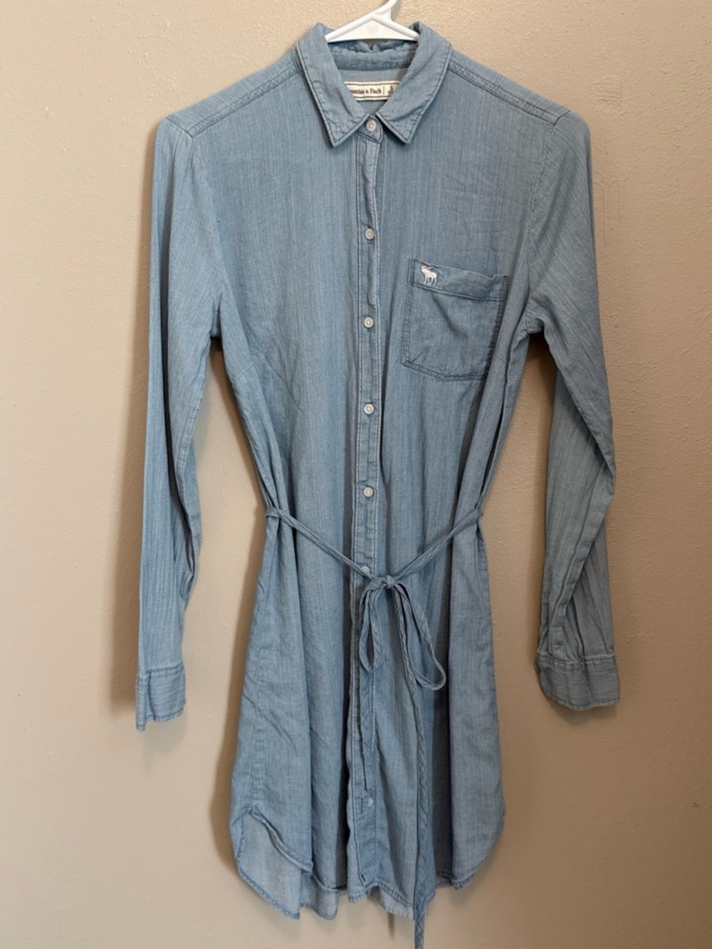 Abercrombie & Fitch Denim Shirt Dress in Light Blue